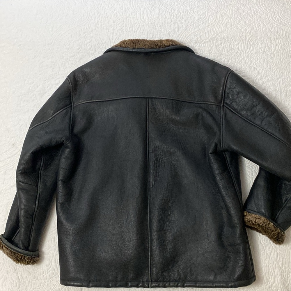Real Shearling Vintage Aviator Jacket XL - Picture 11 of 15